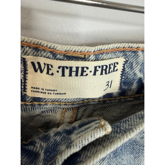 Free People We The Free Tinsley Baggy High-Rise Wide Leg Jeans Bright Eyes Sz 31 - Picture 4 of 16